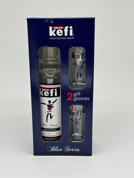 Ouzo Kefi Gift Set With 2 Glasses 750 mL - BuyArak.Com